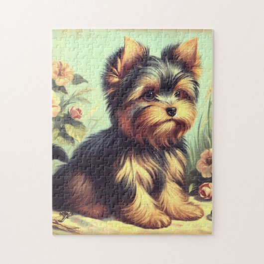  Yorkshire Terrier schilderij Legpuzzel (Verticaal)
