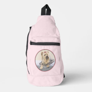Yorkshire Terrier Schilderij Mooie Originele Honde Sling Bag