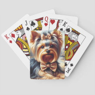 Yorkshire Terrier schilderij Pokerkaarten