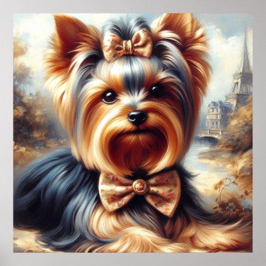  Yorkshire Terrier schilderij Poster (Voorkant)