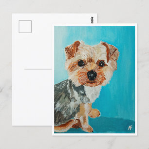 Yorkshire Terrier schilderij van Alfred Fox Briefkaart