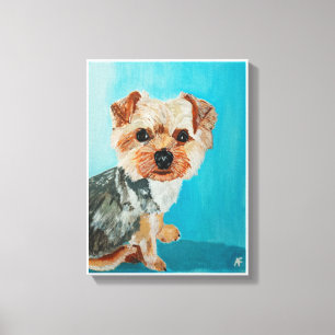 Yorkshire Terrier schilderij van Alfred Fox Canvas Afdruk