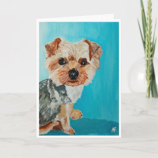 Yorkshire Terrier schilderij van Alfred Fox Kaart (Voorkant)