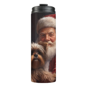 Yorkshire Terrier Sinterklaas Festive Kerstmis Thermosbeker