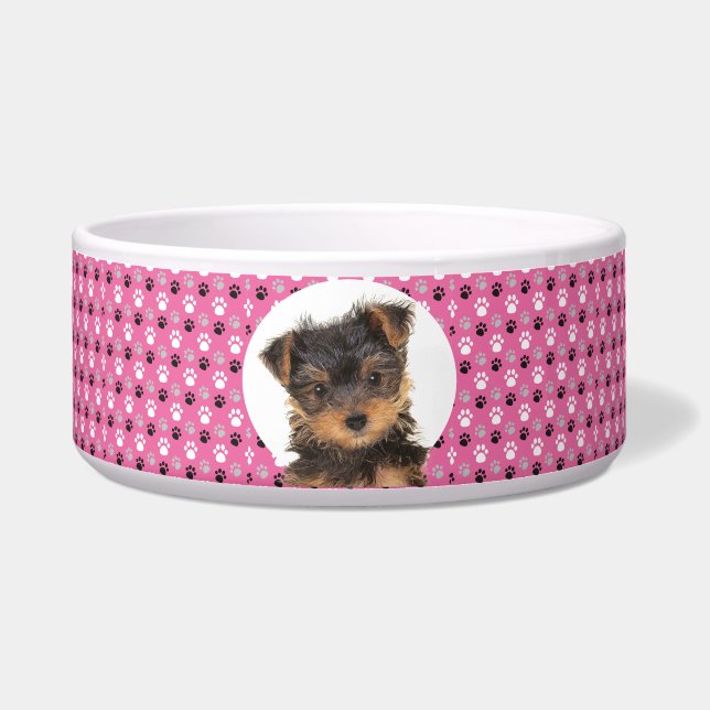 Yorkshire Terrier Specialized Photo & Name Dog Voerbakje (Voorkant)