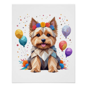 Yorkshire Terrier speels Schattig leuk dier Schatt Perfect Poster
