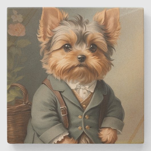 Yorkshire Terrier Stenen Onderzetter (Voorkant)