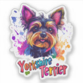 Yorkshire Terrier Sticker (Voorkant)