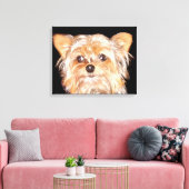 Yorkshire Terrier Stretched Canvas Print (Insitu (Woonkamer))
