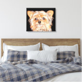 Yorkshire Terrier Stretched Canvas Print (Insitu (Slaapkamer))