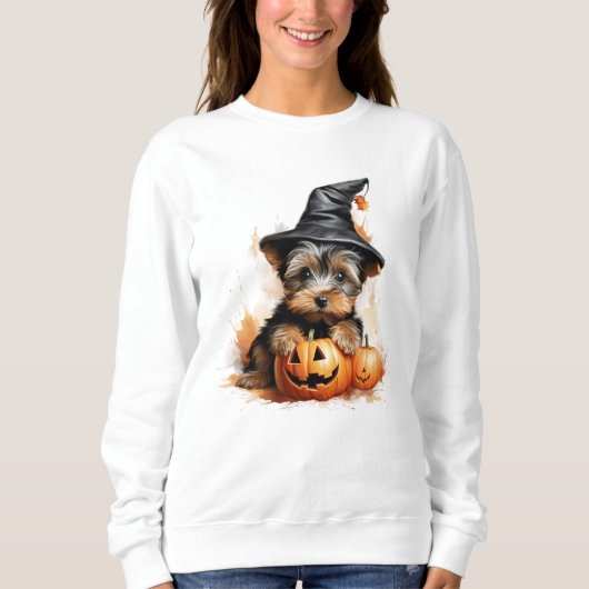 Yorkshire Terrier Sweatshirt d'Halloween chiot (Devant)