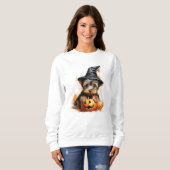 Yorkshire Terrier Sweatshirt d'Halloween chiot (Devant entier)