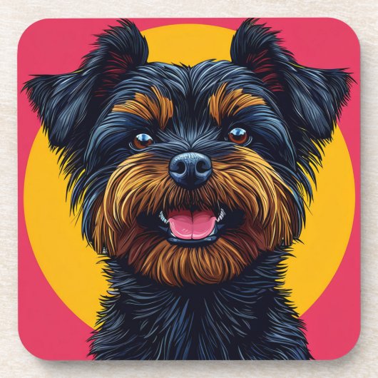 Yorkshire Terrier tegen een heldere achtergrond Bier Onderzetter (Voorkant)