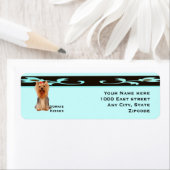 Yorkshire Terrier, Turquoise & Zwart Design Etiket (Insitu)