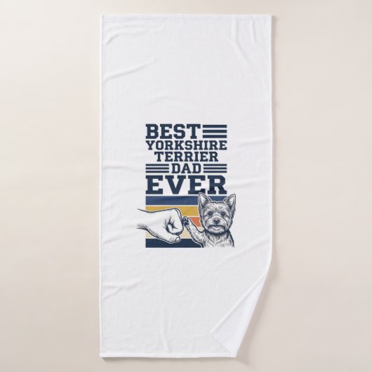 Yorkshire Terrier Vader Vuist Bump Vintage Vector  Badhanddoek (Badhanddoek)
