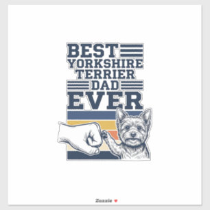 Yorkshire Terrier Vader Vuist Bump Vintage Vector Sticker