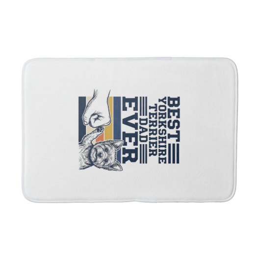 Yorkshire Terrier Vader Vuistbotsing Vintage Vecto Badmat (Voorkant)