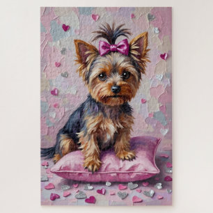 Yorkshire Terrier Valentijnsdag Glitterend Hart Legpuzzel