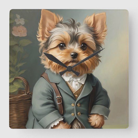 Yorkshire Terrier Vierkante Klok (Voorkant)