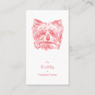 Yorkshire Terrier  Visitekaartje - Roze