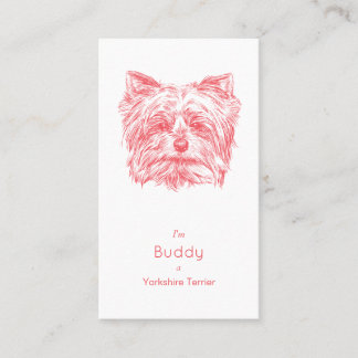Yorkshire Terrier Visitekaartje - Roze