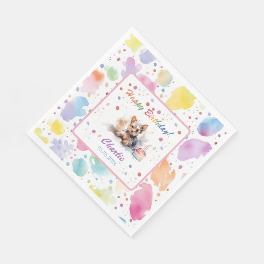 Yorkshire Terrier Waterverf Papieren servetten (Hoek)