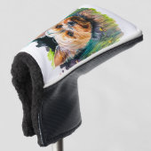 Yorkshire Terrier Waterverf Putter Golfheadcover (3/4 voorkant)