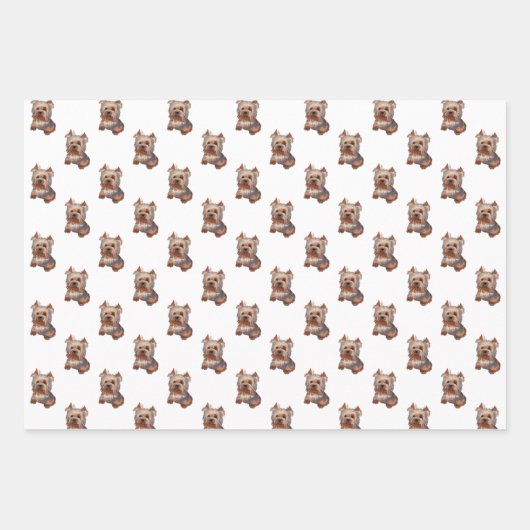 Yorkshire Terrier Wrapping Paper Sheets (Voorkant)