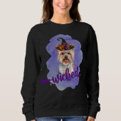 Yorkshire Terrier Wyed Witch Paars Trui (Voorkant)