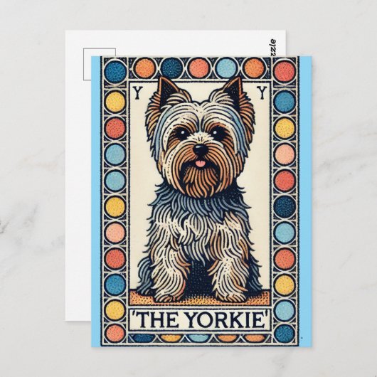Yorkshire terrier Yorkie Briefkaart (Voorkant / Achterkant)