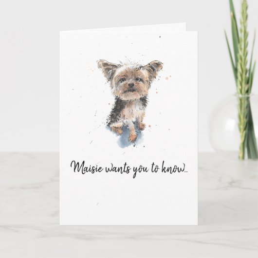 Yorkshire Terrier, Yorkie gepersonaliseerde vaderd Kaart (Voorkant)