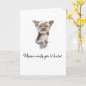 Yorkshire Terrier, Yorkie gepersonaliseerde vaderd Kaart (Gele Bloem)