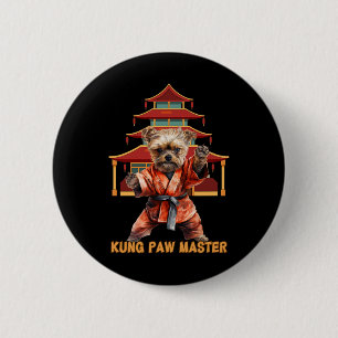 Yorkshire Terrier Yorkie Karate Martial Arts Grapp Ronde Button 5,7 Cm