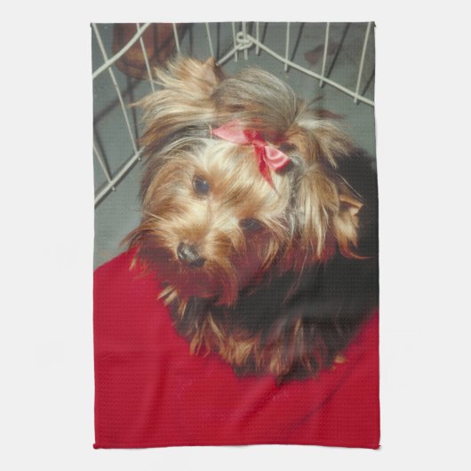 Yorkshire Terrier Yorkie Kitchen Towel Theedoek (Verticaal)