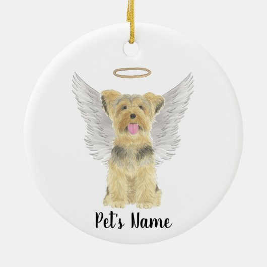 Yorkshire Terrier Yorkie Sympathie Herdenking Keramisch Ornament (Achterkant)