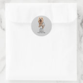 Yorkshire Terrier zo Schattige adreslabel Ronde Sticker (Tas)