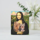 Yorkshire Terriers (7en19) - Mona Lisa Briefkaart (Staand voorkant)