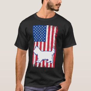 Yorkshire Terriers Amerikaanse vlag Verenigde Stat T-shirt