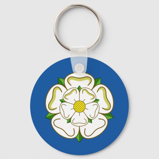 Yorkshire White-rozehoofdring Sleutelhanger (Voorkant)