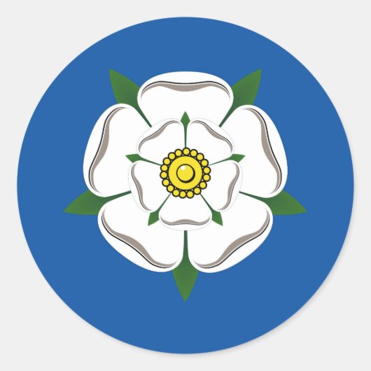 Yorkshire witte roos stickers (Voorkant)