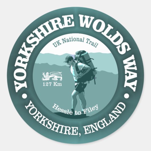 Yorkshire Wolds Way (T) Ronde Sticker (Voorkant)