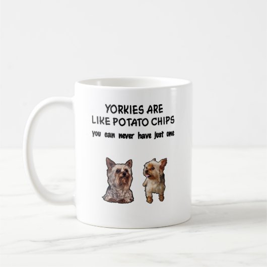 Yorky Mug 2 Yorkies sont comme des chips de pommes (Gauche)