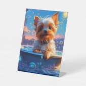 Yorky-pedestal teken reclamebord met voetstuk (Voorkant)