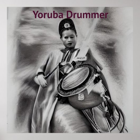Yoruba Drummer Poster (Voorkant)