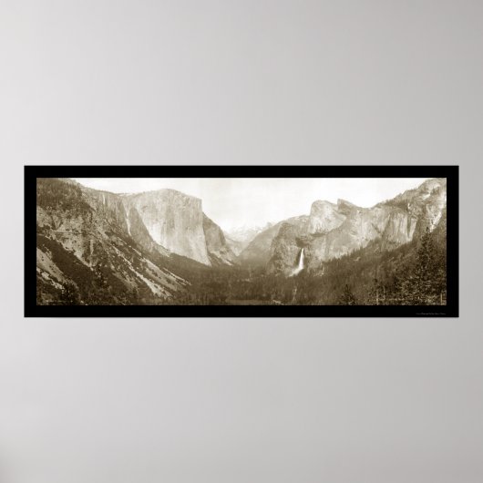 Yosemite Birdseye Foto 1915 Poster (Voorkant)