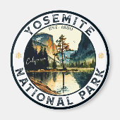 Yosemite California berg  waterverf Magneet (Voorkant)
