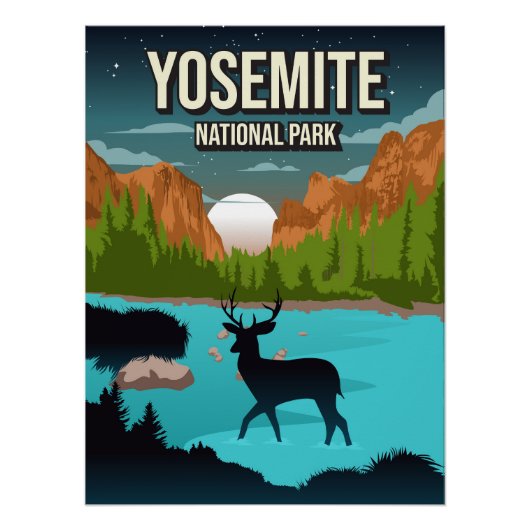 Yosemite California National Park Nature Poster (Devant)