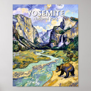 Yosemite El Capitan Beer Tunnel View Van Gogh Kuns Poster