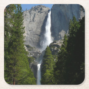 Yosemite Falls II vanuit Yosemite National Park Vierkante Kartonnen Onderzetter