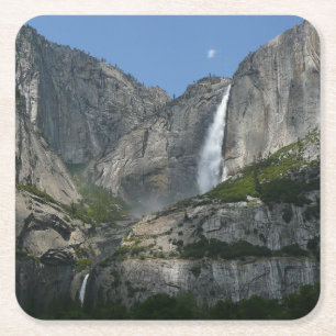 Yosemite Falls III vanuit Yosemite National Park Vierkante Kartonnen Onderzetter
